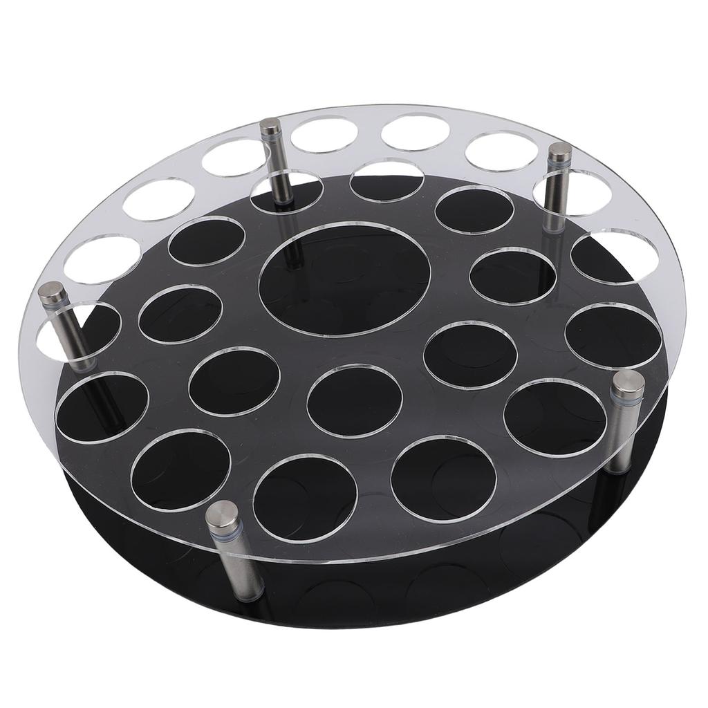 Suport Tava Acrilic pentru Pahare de Vin cu 25 de Orificii, Organizator Display cu Slot Central pentru Sticlă pentru Petrecere