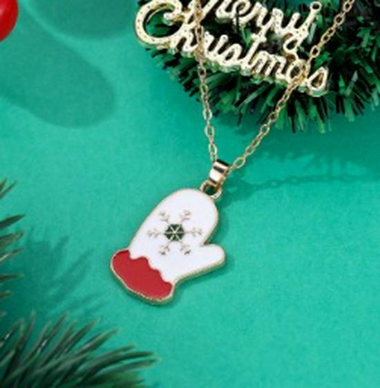 Cross-border Christmas Wish Tree Snowman Reindeer Bells Necklace