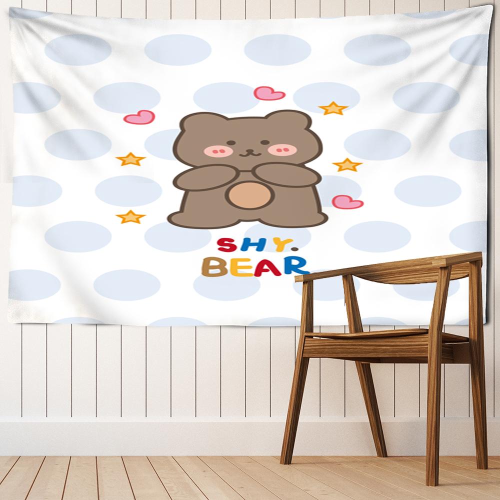 Colorful Cartoon Animal Tapestry Wall Hanging Hippie Bohemian Lovely Fresh Polyester Printing Children's Bedroom Home Decor