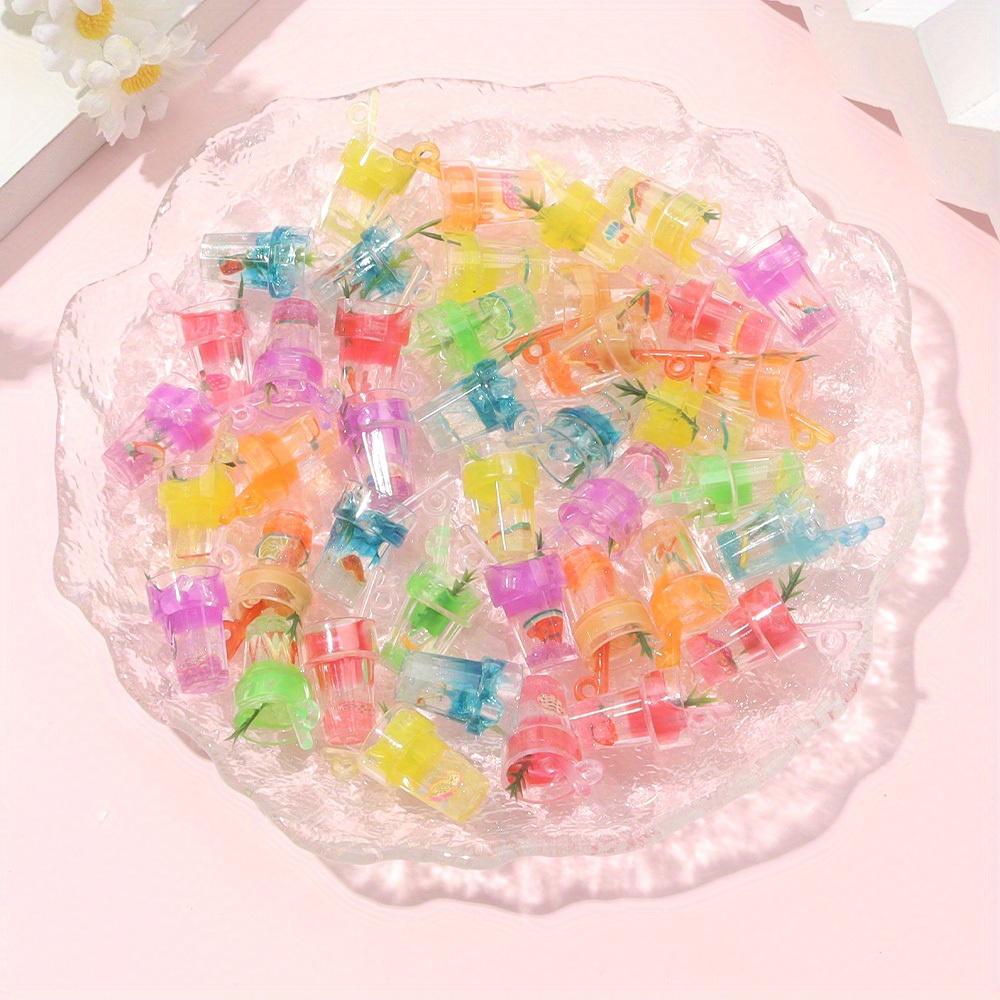 6/12/18pcs Resin Material Luminous Cup Pendant Bottle Pendant Resin Cup Pendant DIY Summer Beach Ankle Bracelet Earrings Keychain