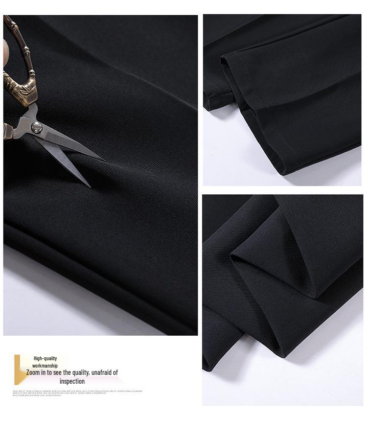 Year-Round Maternity Straight-Leg Suit Pants - Professional Plus Size with Velvet Option