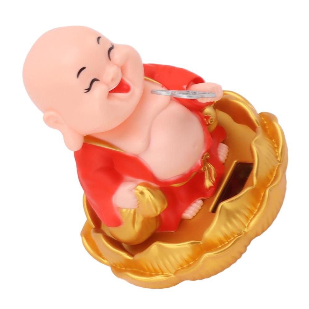 Plastic Light Sensing Nodding Maitreya Buddha Car Interior Dashboard Display