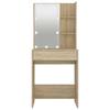 Makeup Table with LED Lighting Sonoma Oak Finish 60 x 40 x 140 cm