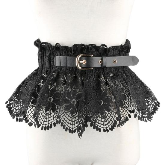 Ceinture de fête pour femmes, vêtements à nouer, cerceaux métalliques assortis, large ceinture en dentelle pour fête de mariage, sangle décorative de taille