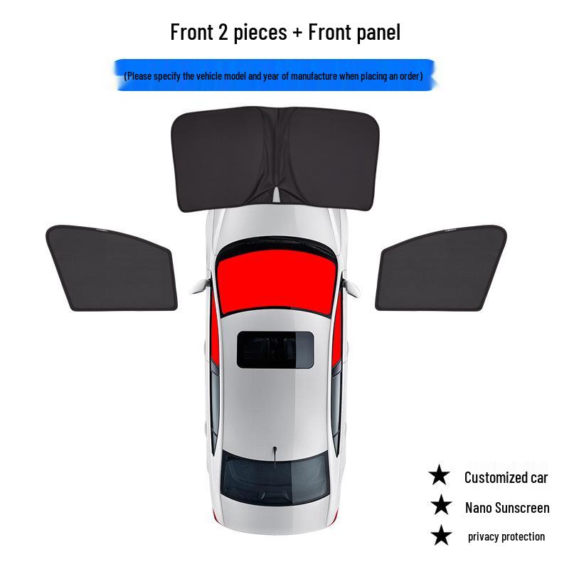 Ford Raptor F150 Sunshade: Magnetic Front/Rear & Side Window Heat Protection Curtains.