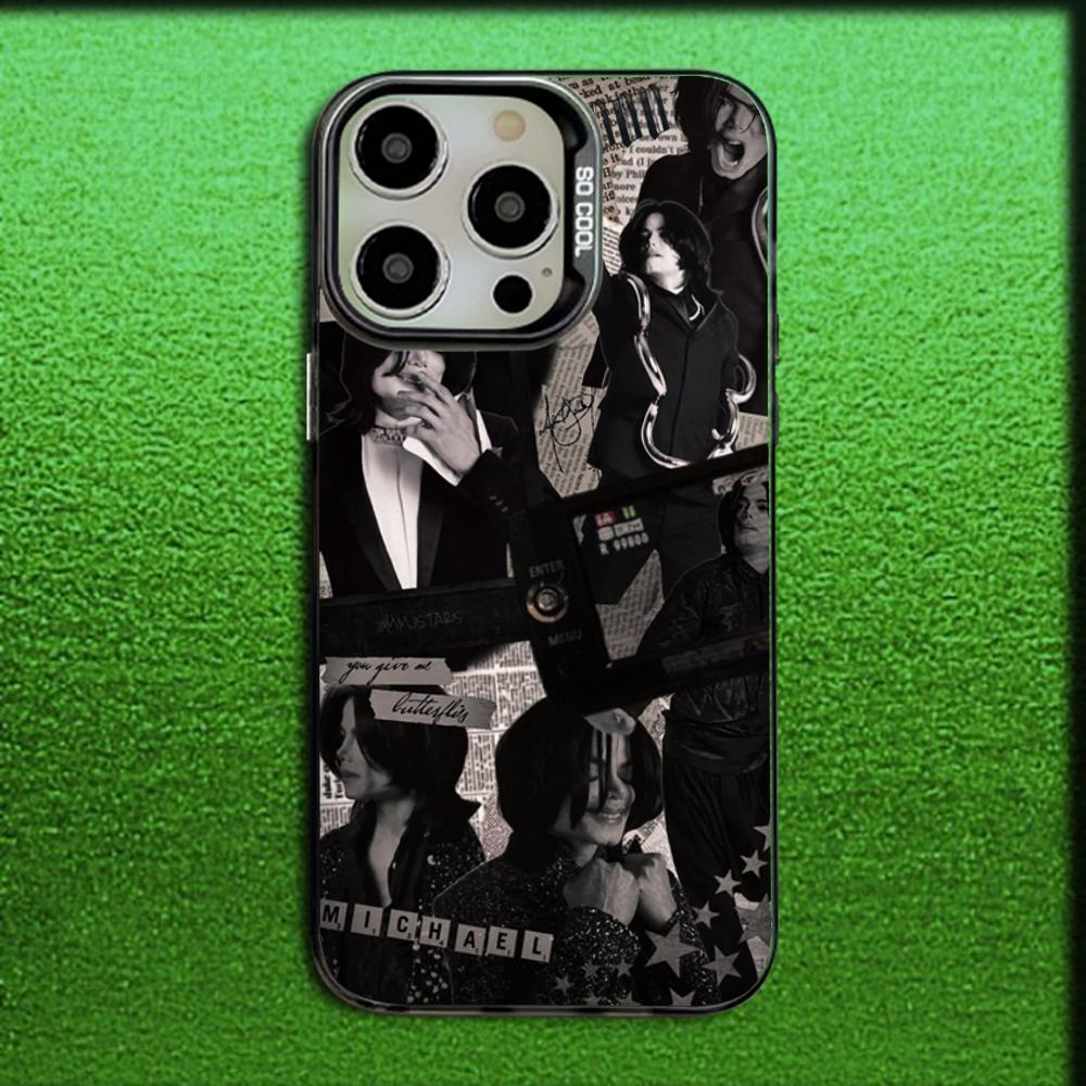 Singer Michael J-Jackson Phone Case For iPhone 16,15,14,13,12,11,Mini,Pro,MAX Gray Matte Silicone Black Cover