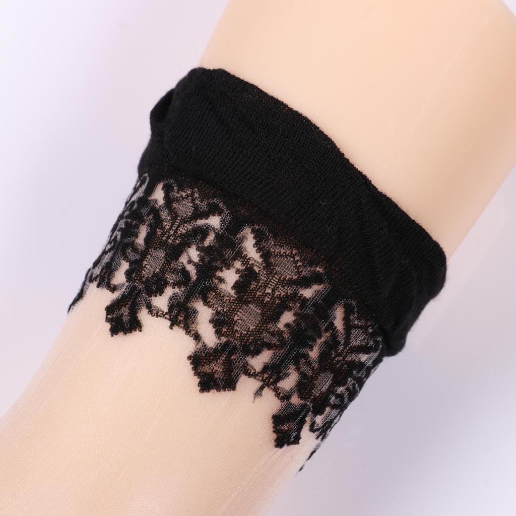 3/5 Pairs New Product Crystal Silk Tide Socks Women Breathable Sexy Black Lace Girls Nylon Casual High Quality Sox New Year Gift