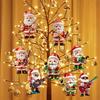 Santa Claus Christmas Ornament Cute Santa Plays Guitar/Sax/Trumpet Musical Instrument Acrylic Ornament for Christmas Tree Home Party Decor