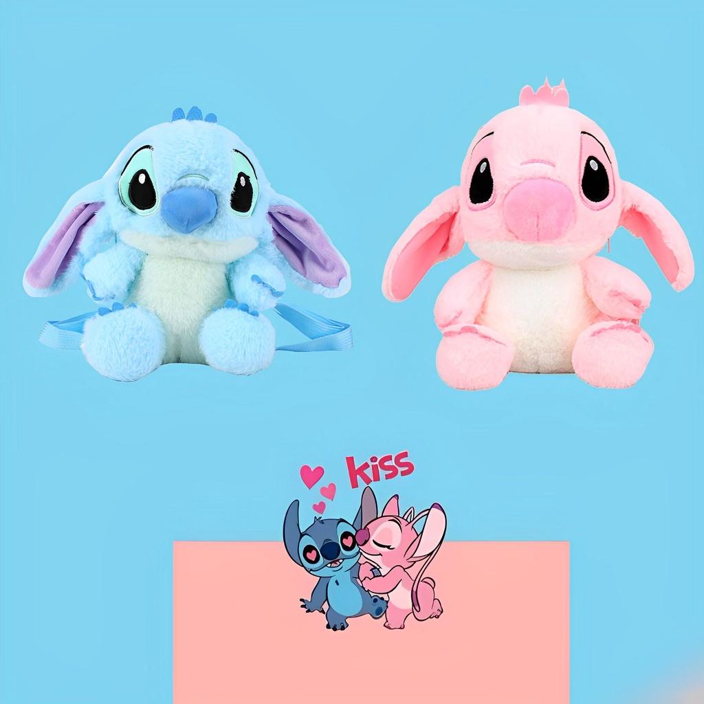 Sac à dos en peluche mignon Stitch et Ange Sac d'école Maternelle Crèche Garçons Filles