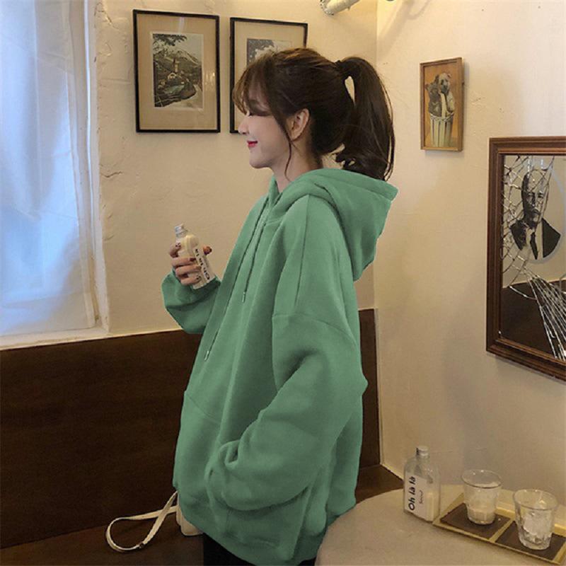 Fleece sweater women's autumn and winter Korean version loose hooded fried street loose design sense niche women'ss tide wholesale