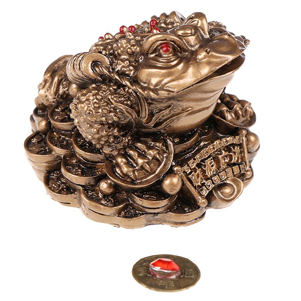 Gifts Golden Bring Luck Wealth Toad Statue Chinese Golden Frog Desktop Decoration Feng Shui Toad