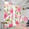 2 Stück, 2D-Flachdruck Beliebte Vorhangpaneele Rosa Lilienblüten Vielseitiger Stoff (ohne Stange) Geschenke für Schlafzimmer, Wohnzimmer,