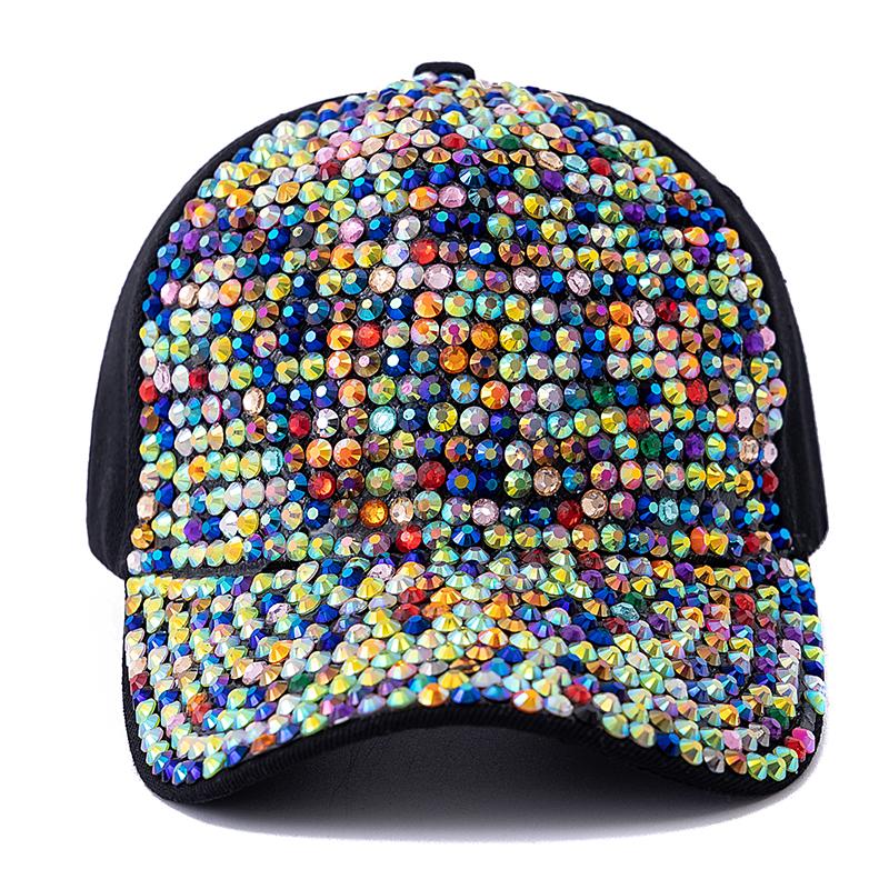 Women's Diamond Inlay Adjustable Baseball Cap Casual Plain Fashion Streetwear Outdoor Hat Simple Design Hot Sale