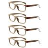 TUREZING 4 Pack Flexible Spring Hinge Women Men Magnifier Presbyopic Diopter Vintage Square Presbyopia Eyeglasses