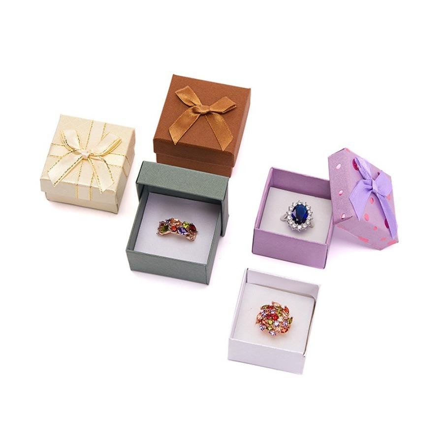 6pcs Bangle Jewelry Ring Earring Necklace Present Gift Box Mini Multi-color Bowknot Gift Boxes Necklace Jewelry Storage Cases