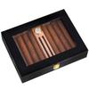 Qie Long Portable Large Capacity Cedar Wood Cigar Humidor Box