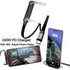 2-in-1 PD Fast Charging Cable Foldable Phone Holder Charger Cord for iPhone Samsung Xiaomi Tablet Laptop + 6A Type-C To USB OTG