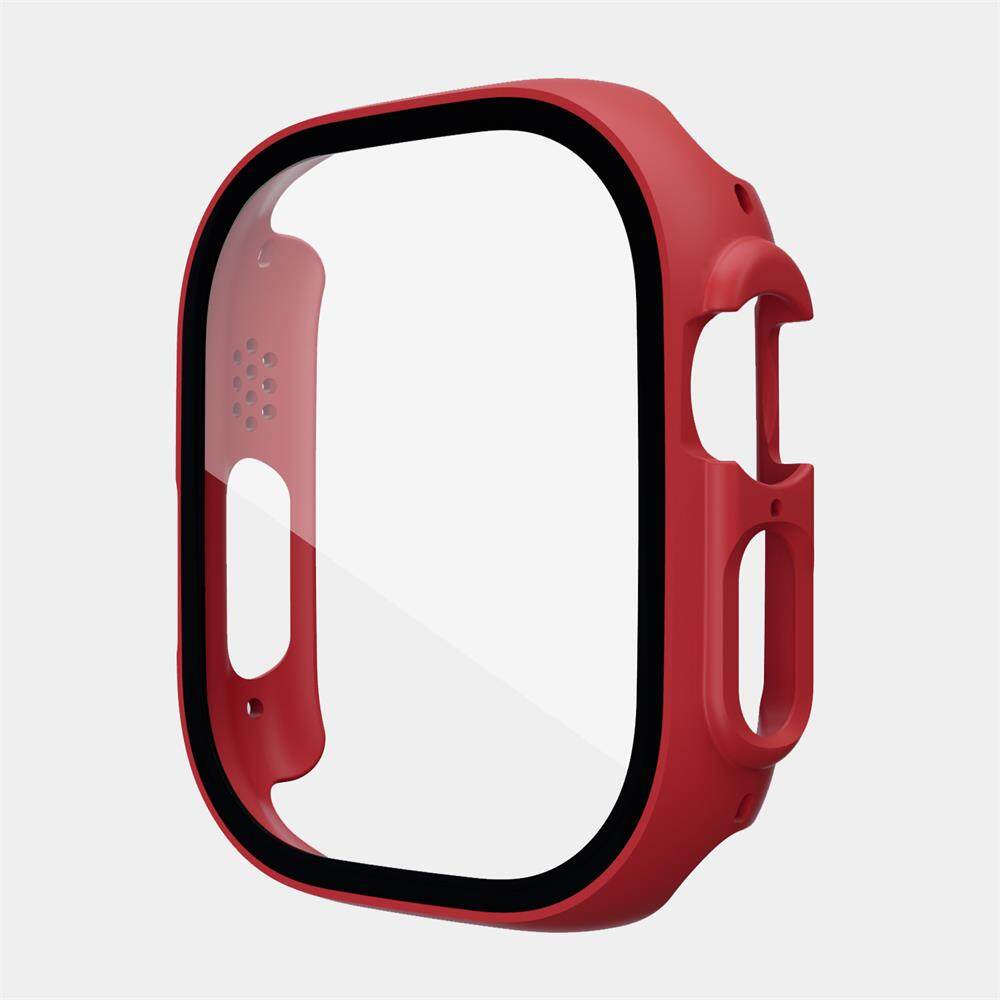 Glass+case For Apple Watch Ultra/Ultra 2 49mm Strap Smartwatch PC Bumper+Screen Protector Tempered Cover for Iwatch Series Ultra