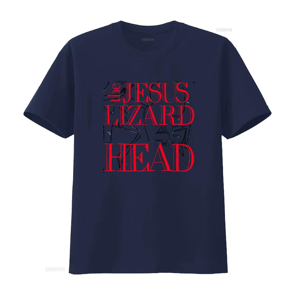 The Jesus Lizard Head Print T Shirt Post Hardcore Rock Band Style vintage Washed Casual Unisex Top For Everyday Wear Versatile
