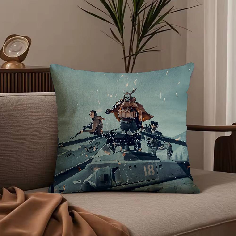 Аниме C-Call of D-Duty Black Ops6 Наволочка Противопылевая наволочка Невидимая молния Шелковистый короткий плюш Чехол на диванную подушку 30cmx30cm
