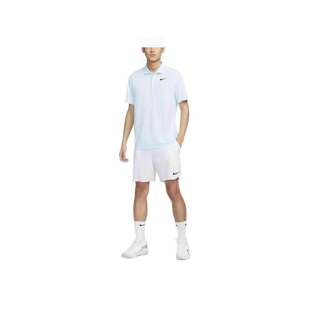 Nike Court Dri-FIT Solid Casual Pullover Short Sleeve Polo Men Tops Light-Blue DH0858-476