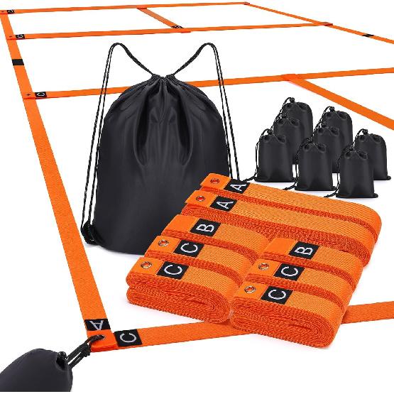 TOBWOLF Pickleball Court Marking Kit, Temporary Pickleball Court Lines Markers with 8PCS Sandbags, No Measurement Required Official Size Pickleball