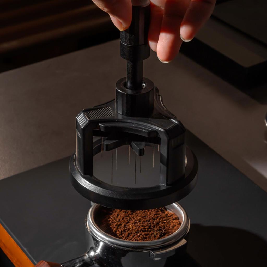 Coffee Stirrer with Adjustable Needle Height and Magnetic Base Rotating Espresso Powder Distributor Coffee Accessories