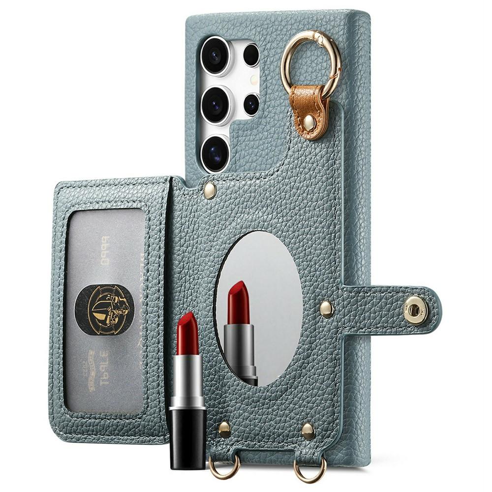 Case for Galaxy S26 Ultra - Leather/PU, Blue, With Stand