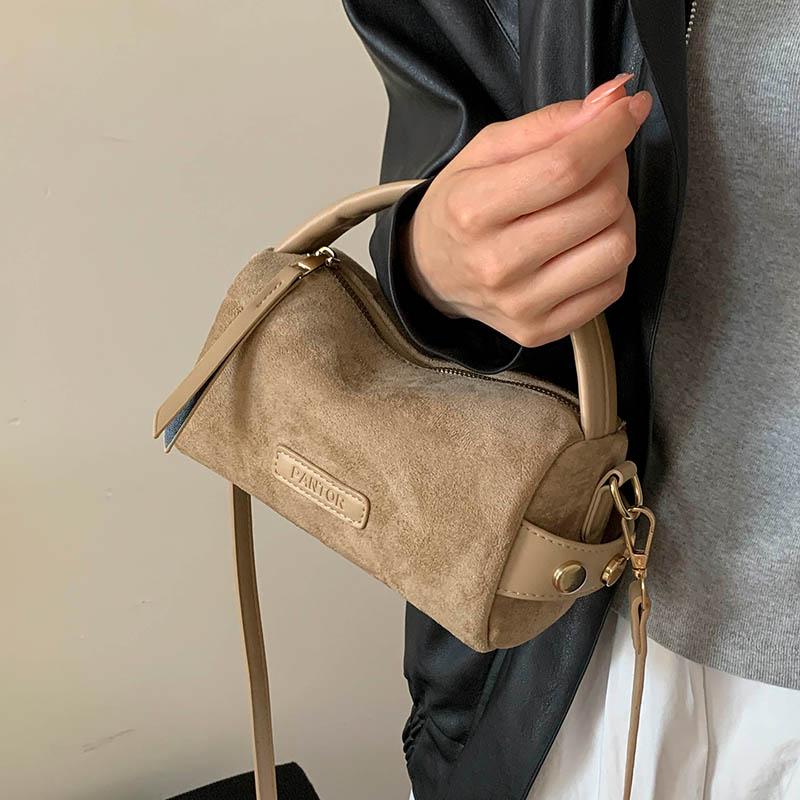 Simple Faux Suede Small Handbag for Women New Fashi Nubuck Leather One Shoulder Bags Autumn Winter Versatile Crossbody Bag