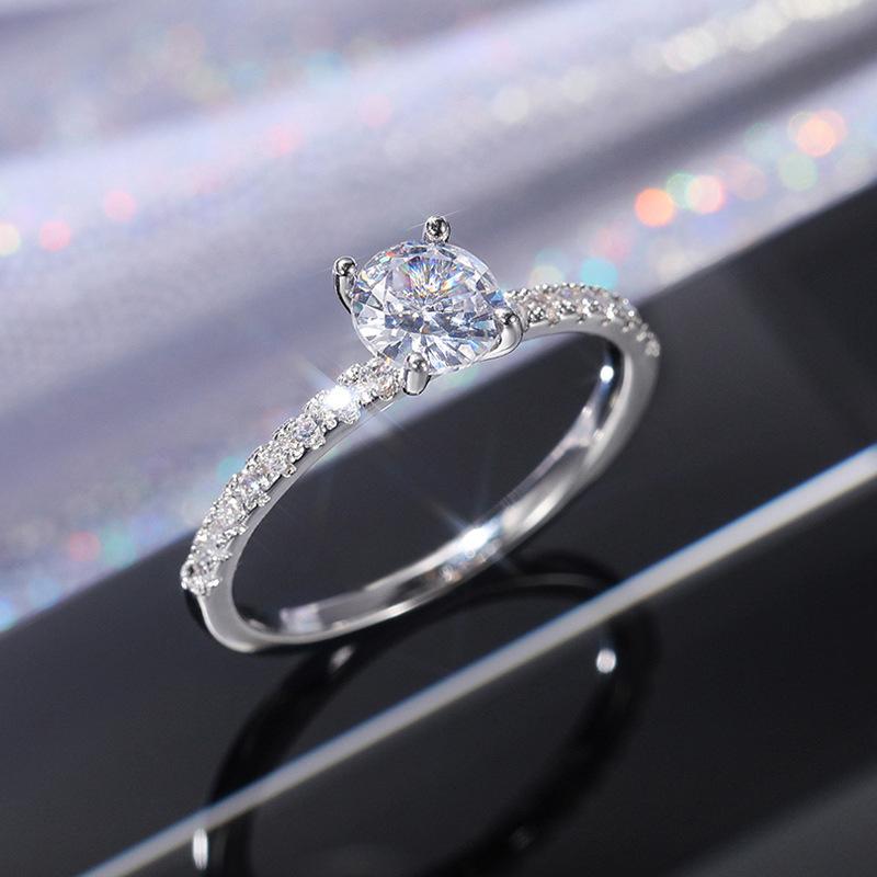 Engagement Ring for Women Wedding Ring for Women Oval Womens Fake Engagement Ring, Pink Cubic Zirconia no. 5