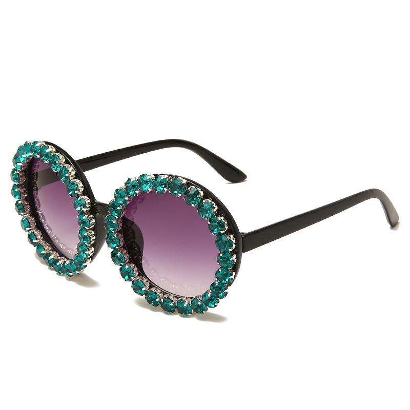European and American brands retro exaggerated sunglasses sunglasses women tide diamond rihanna metal wind