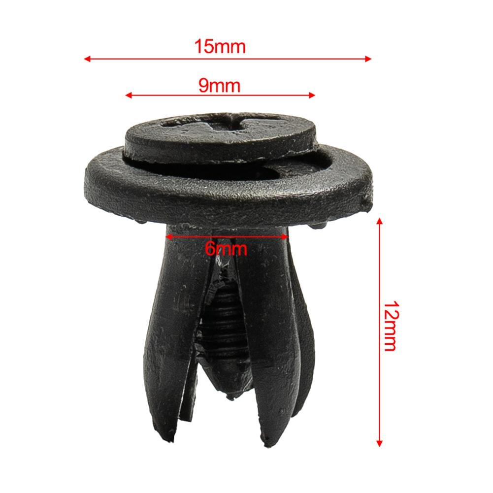 Push Pin Clips Accessories Car Exterior Mouldings 6mm Hole Dia Fastener