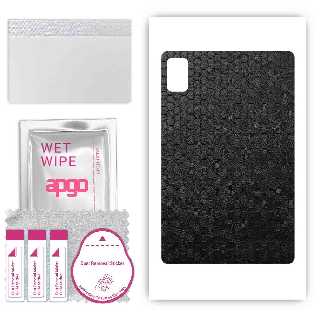 apgo skin sticker film foil vinyl for the BACK compatible with Ulefone Tab A8, scratch-resistant, easy to install - Black Honeycomb