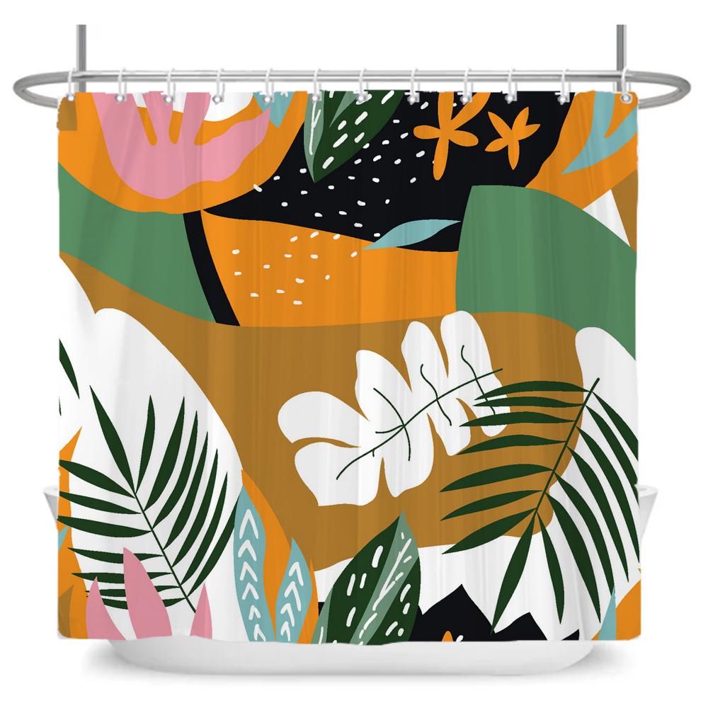 Green camouflage pattern Shower Curtains Waterproof Fabric Floral Bath Curtains For Bathroom Bathtub Curtain With Hooks