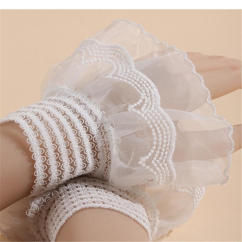 Detachable Lace False Sleeves Wrist Cuff Fingerless Hand Sleeve for Stylish Outfits Cosplay Event Daily Comfortable Wear