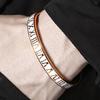 Bracciale a manetta unisex in acciaio al titanio con numeri romani e finitura galvanizzata per moda, regalo per uomo donna