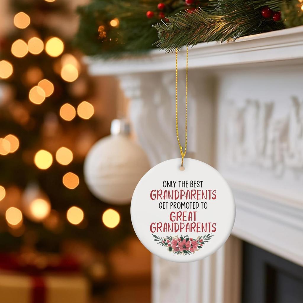 Grandparents Gifts Ornament, Grandparent Gift from Grandkids, Pregnancy Announcement Promoted to Grandparents Ornament, Great Grandparent Birthday