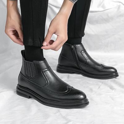 2026 New High Quality Soft Leather Ankle Boots Comfy Fashion Bullock Flat Designer Oxford Dress Shoes Men Casual Leather Boots