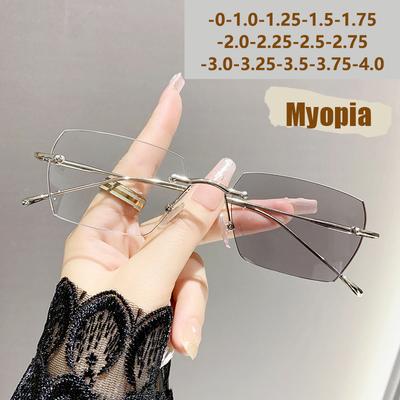 Color-changing Photochromic Nearsighted Glasses Without Frames Stylish And Elegant For Men Lightweight Comfortable