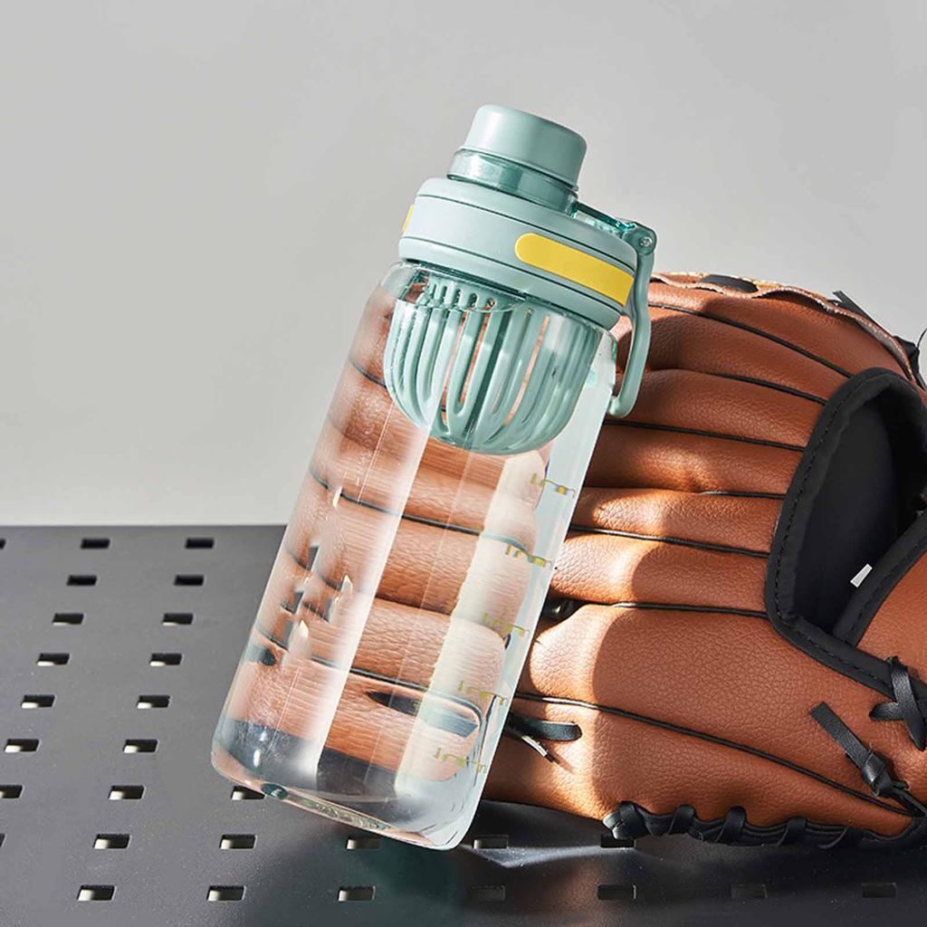 Summer Sports Water Bottle, High-Temperature Resistant Plastic Cup with Tea Compartment, Portable -Drop Bottle