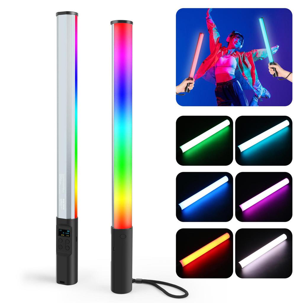 Handheld Full Color Fill Light RGB Stick Photography Lamp 2500 9000K Adjustable LED Video Light