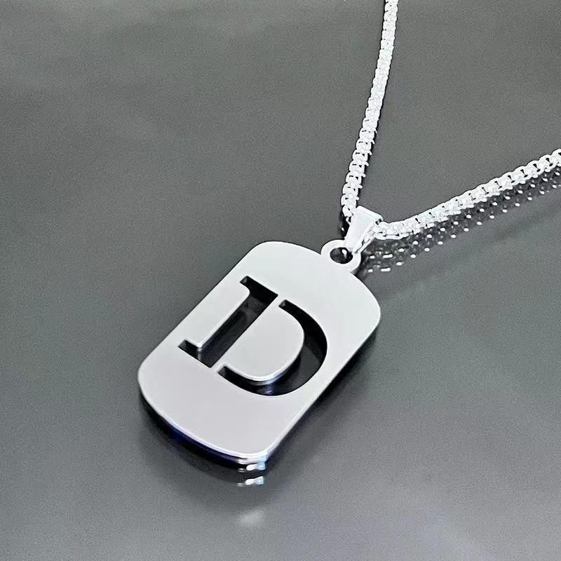 26-Letter English Alphabet Necklace: Simple, Unisex, Trendy Design for Students and Couples