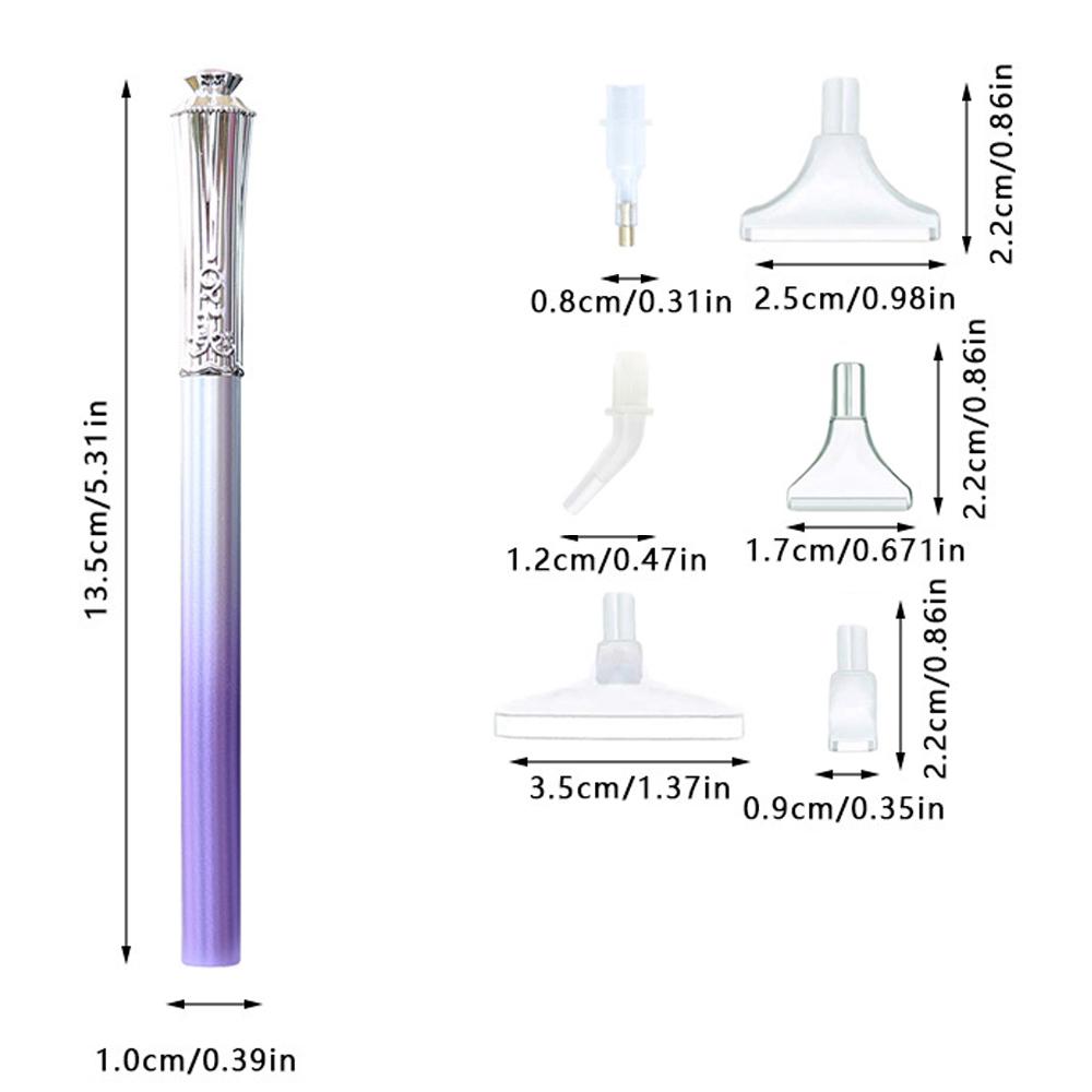 1 Set Resin Diamond Painting Pen Eco-friendly Multi Replacement Pen Heads Multi Placers Crystal Point Drill Pens Nail Art Tool