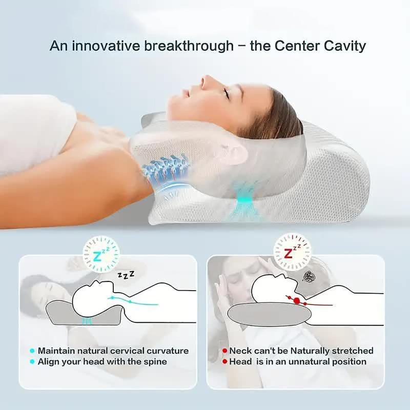 Cervical Pillow Neck Support Ergonomic Side Sleeping Pillow, Suitable for Side Sleepers, Back Sleepers and Stomach Sleepers