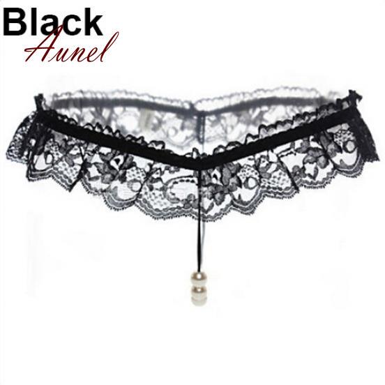Sexy Lace Decor Crotch Stringi Majtki Bielizna