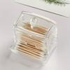 1pc Clear Cotton Swab Pads Holder, Qtips Holder Cotton Buds Ball Dispenser, Bathroom Containers Organizer, Clear Apothecary Jar