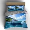 Luxury Yacht Seascape Bedding Duvet Cover Sets Duvet Covers Pillowcases Gifts (1 * Duvet Cover 2 * Pillowcases, Without Duvet Insert)