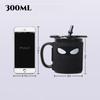 Ninja Ceramic Mug Creative Funny Coffe Cup with Lid Spoon Set Porcelain Kitchen Utensils Drinkware Mug Kawaii Water Cup