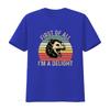 Retro Vintage Funny Opossum First Of All Im A Delight Slogan Sunset Print Casual T Shirt vintage Washed Slightly