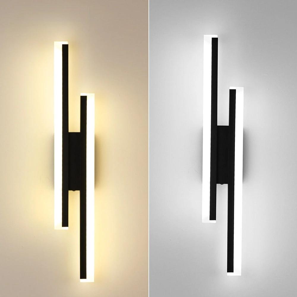 Modern LED Wall Lamp Black Gold Dimmable Decorative Spotlight for Bedroom Living Room Bedside Background Lamp Interior